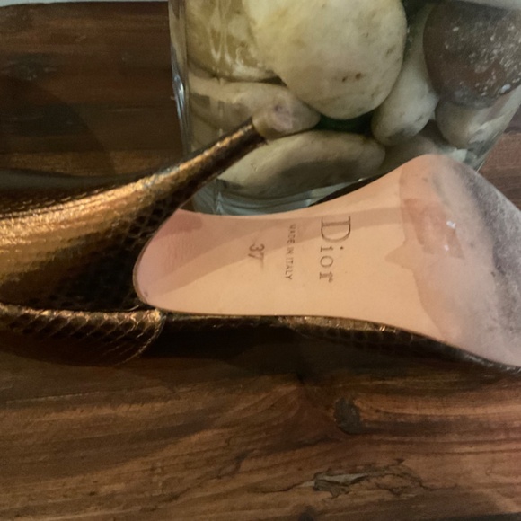 Christian Dior Vintage Copped Python D’Orsay Pumps Size 37 - Picture 9 of 10